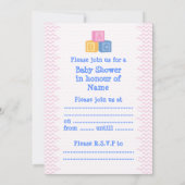 Niedlich Baby ABC blockiert Kinderdusche Einladung (Rückseite)