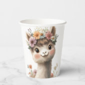 Niedlich Baby Alpaca Girl Paper Cups Pappbecher (Rückseite)