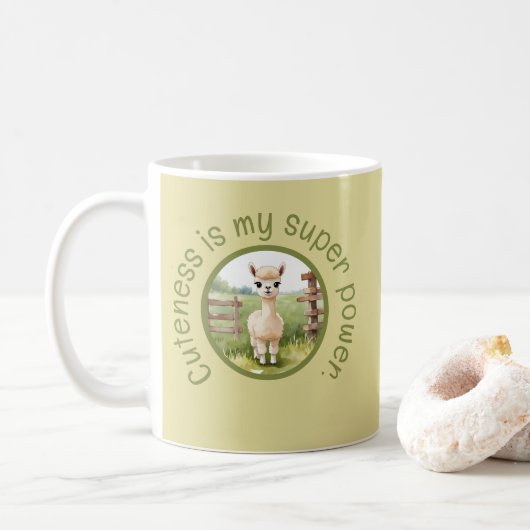 Niedlich Baby Alpaca Kaffee Tasse (Mit Donut)