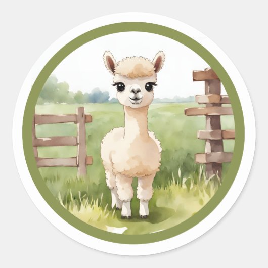 Niedlich Baby Alpaca Stickers (Vorderseite)