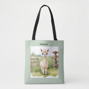 Niedlich Baby Alpaca Tasse Custom Tote Bag Tasche