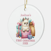 Niedlich Baby Alpaca Weihnachten Keramik Ornament (Links)