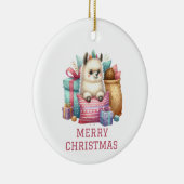 Niedlich Baby Alpaca Weihnachten Keramik Ornament (Rechts)