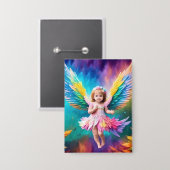 Niedlich Baby Angel Wings Art-38424 Button (Vorderseite/Rückseite)
