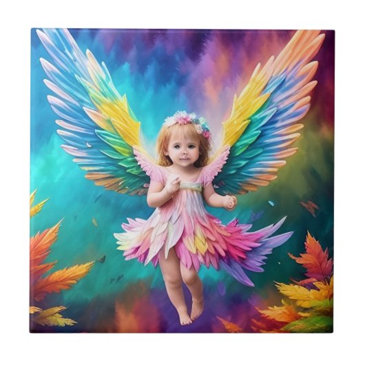 Niedlich Baby Angel Wings Art-38424 Fliese (Vorderseite)