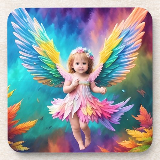 Niedlich Baby Angel Wings Art-38424 Getränkeuntersetzer (Vorderseite)
