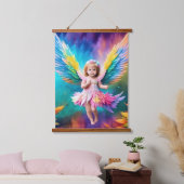 Niedlich Baby Angel Wings Art-38424 Wandteppich Mit Holzrahmen (Schlafzimmer)