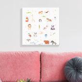 Niedlich Baby Animal Alphabet Leinwanddruck (Insitu (Wohnzimmer))