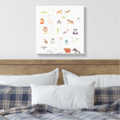 Niedlich Baby Animal Alphabet Leinwanddruck (Insitu (Schlafzimmer))
