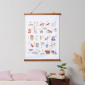 Niedlich Baby Animal Alphabet Wandteppich Mit Holzrahmen (Schlafzimmer)