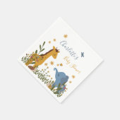 Niedlich Baby Animals Floral Baby Dusche Serviette (Ecke)