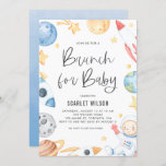 Niedlich Baby Astronaut Space Theme Brunch für Bab Einladung<br><div class="desc">Mit diesem Astronautenthemenbrunch laden wir Sie zu Ihrer Veranstaltung ein. Es zeigt Aquarellbilder eines bezaubernden Babyastronauten,  Mond,  Planeten,  Raketen und Sterne. Diese Einladung zum Thema "Raum" ist perfekt für den Babyduschbrunch. Personalisieren Sie diese durch Hinzufügen von Namen,  Datum,  Uhrzeit,  Ort und anderen Details.</div>