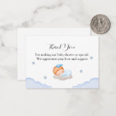 Niedlich Baby auf der Cloud Baby Dusche Vielen Dan Mitteilungskarte (Vorderseite/Rückseite Beispiel)