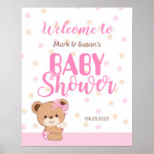 Niedlich Baby Bear Baby Dusche Begrüßungszeichen - Poster (Vorne)