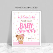 Niedlich Baby Bear Baby Dusche Begrüßungszeichen - Poster