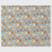 Niedlich Baby Bear Blue Geschenkpapier (Flach)