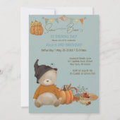 Niedlich Baby Bear Halloween Geburtstag Einladung (Vorderseite)