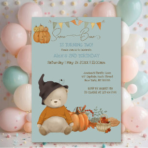 Niedlich Baby Bear Halloween Geburtstag Einladung