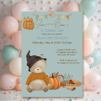 Niedlich Baby Bear Halloween Geburtstag Einladung