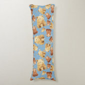 Niedlich Baby Bear Muster Blau Seitenschläferkissen (Vorderseite Vertikal)