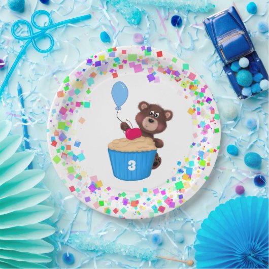 Niedlich Baby Bear Vanilla Cupcake Geburtstag Pappteller (Party)