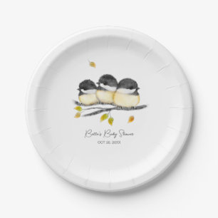 Niedlich Baby Bird Chickadees Baby Dusche Pappteller
