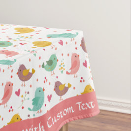 Niedlich Baby Bird Herz Rosa Aquamarin Lila Person Tischdecke