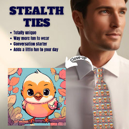 Niedlich Baby Bird Pink Blue Stealth Neck Tie Krawatte