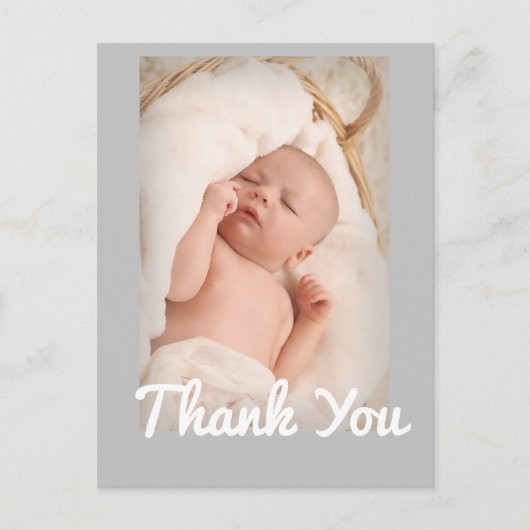 Niedlich Baby Birth Ankündigung Vielen Dank Postca Postkarte (Vorderseite)