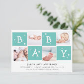 Niedlich BABY Blockfoto Collage Neugeborenes Baby  Ankündigung (Stehend Vorderseite)