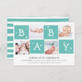 Niedlich BABY Blockfoto Collage Neugeborenes Baby  Ankündigung (Vorne/Hinten)