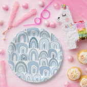 Niedlich Baby Blue Boho Rainbow Pattern Pappteller (Party)