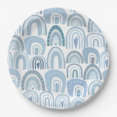 Niedlich Baby Blue Boho Rainbow Pattern Pappteller (Vorderseite)