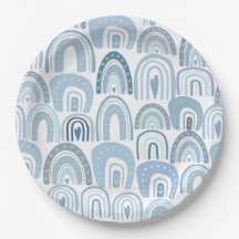 Niedlich Baby Blue Boho Rainbow Pattern