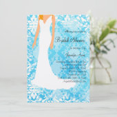 Niedlich Baby Blue Brautparty Einladung (Stehend Vorderseite)