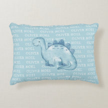 Niedlich Baby Blue Dinosaurier mit Name Watercolor