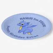 Niedlich Baby Blue Dragon Pappteller (Schrägansicht)