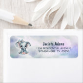 Niedlich Baby Blue Elephant Rücksendeadresse (Insitu)