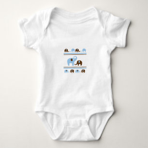 NIEDLICH BABY BLUE ELEPHANTS CARTOON BROWN ELEPHAN STRAMPLER