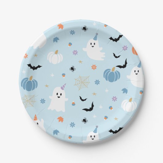 Niedlich Baby Blue Ghost Halloween Pappteller (Vorderseite)