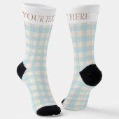 Niedlich Baby Blue Gingham, kariert geprüft Socken (Gewinkelt)