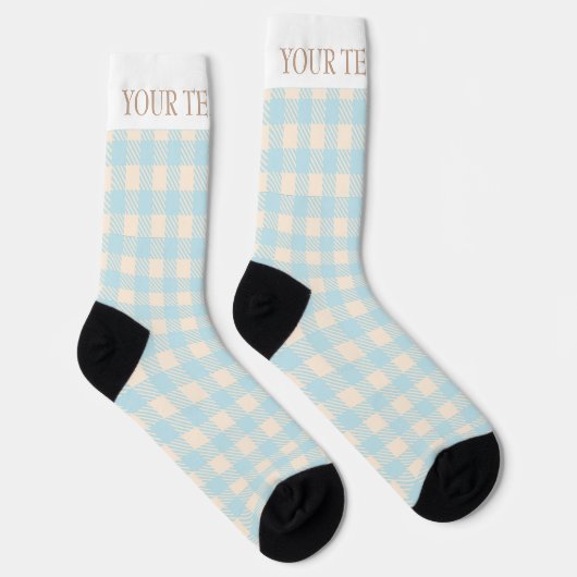 Niedlich Baby Blue Gingham, kariert geprüft Socken (Rechts)