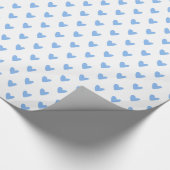 Niedlich Baby Blue Hearts Muster Geschenkpapier (Ecke)