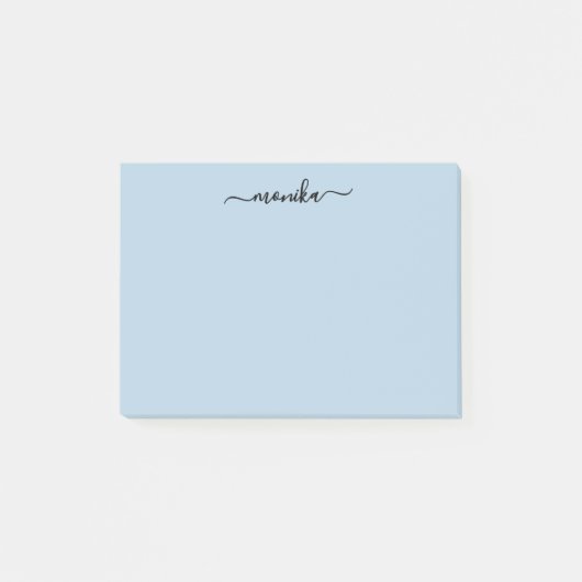 Niedlich Baby Blue Individuelle Name Post-it Klebezettel (Vorderseite)
