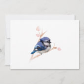 Niedlich Baby Blue Jay Baby Dusche Einladung (Rückseite)