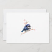 Niedlich Baby Blue Jay Baby Dusche Einladung (Rückseite)