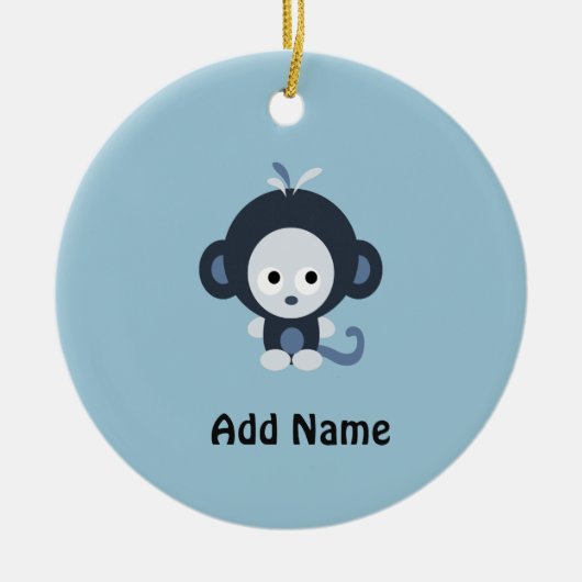 Niedlich Baby Blue Monkey Keramikornament (Vorne)