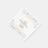 Niedlich Baby Blue Peonies Baby Baptisse Serviette (Ecke)