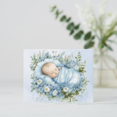 Niedlich Baby Blue Postkarte (Stehend Vorderseite)
