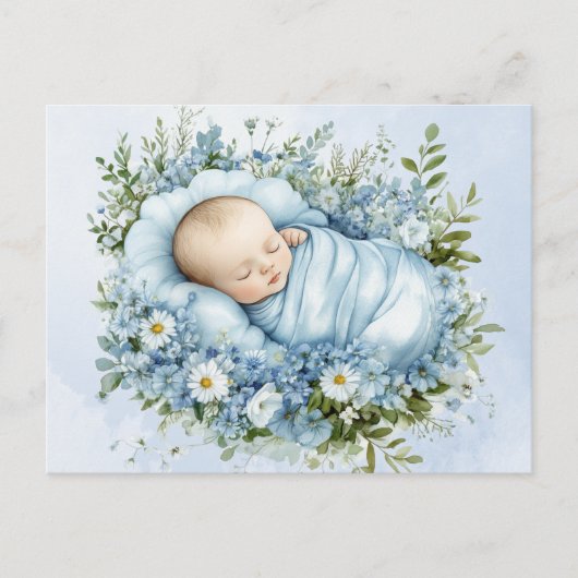 Niedlich Baby Blue Postkarte (Vorderseite)